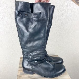 Bertie Black leather riding boots